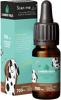 Petidibidiol aceite para perros medianos 700 mg + 20 ml